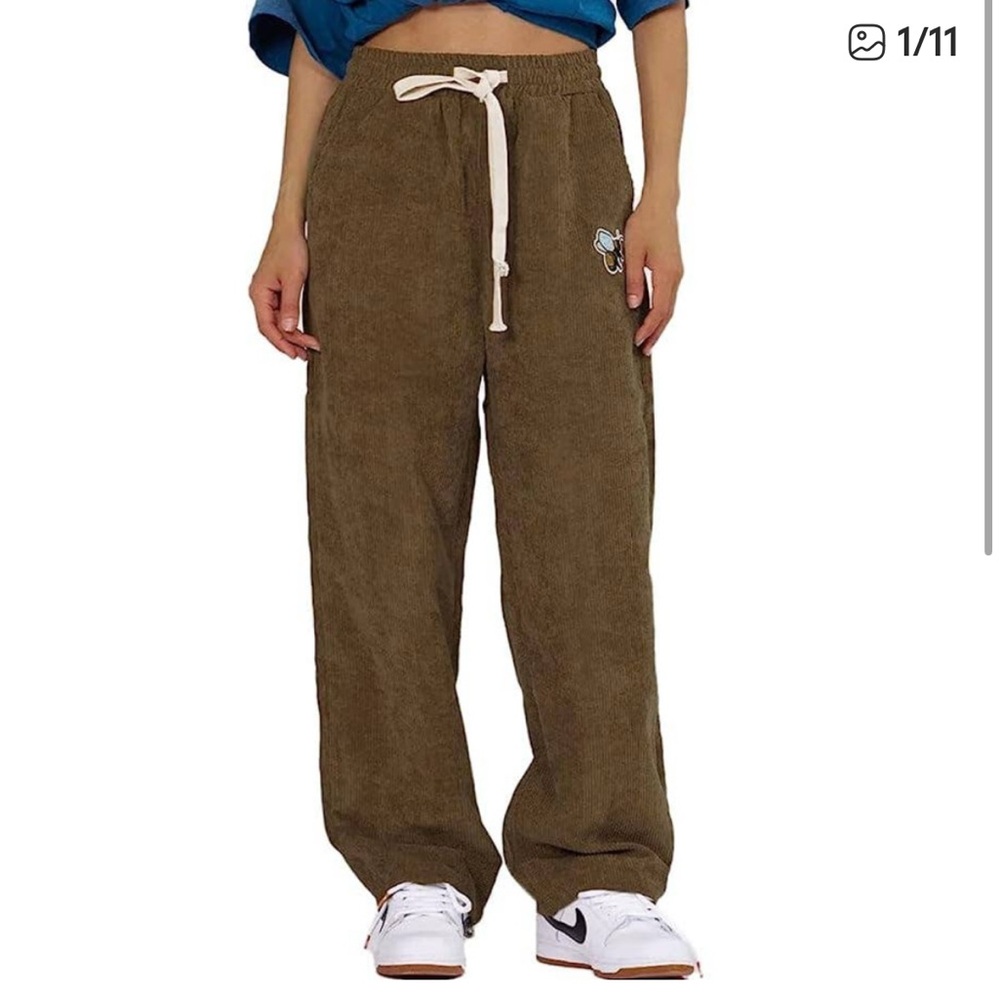 AELFRIC EDEN Brown Corduroy Have Fun Bee Baggy Pants